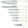 imageFarberware Edgekeeper Triple Riveted Slim Acacia Knife Block Set with Built in Sharpener 14Piece WhiteWhite