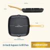 imageFarberware Forged Induction Ceramic Cookware Nonstick Frying PanSkillet Dishwasher Safe Suitable for All Stovetops 10 Inch Fry Pan  Black and GoldBlack