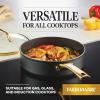 imageFarberware Forged Induction Ceramic Cookware Nonstick Frying PanSkillet Dishwasher Safe Suitable for All Stovetops 10 Inch Fry Pan  Black and GoldBlack