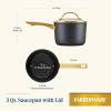 imageFarberware Forged Induction Ceramic Nonstick Cookware Stockpot with Lid Dishwasher Safe Suitable for All Stovetops 6 Quart Soup Pot Stockpot  Black and GoldBlack and Gold