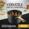 imageFarberware Forged Induction Ceramic Nonstick Cookware Stockpot with Lid Dishwasher Safe Suitable for All Stovetops 6 Quart Soup Pot Stockpot  Black and GoldBlack and Gold