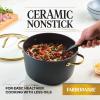 imageFarberware Forged Induction Ceramic Nonstick Cookware Stockpot with Lid Dishwasher Safe Suitable for All Stovetops 6 Quart Soup Pot Stockpot  Black and GoldBlack and Gold