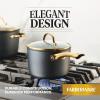 imageFarberware Forged Induction Ceramic Nonstick Cookware Stockpot with Lid Dishwasher Safe Suitable for All Stovetops 6 Quart Soup Pot Stockpot  Black and GoldBlack and Gold