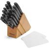 imageFarberware Never Needs Sharpening HighCarbon Stainless Steel Knife Block Set with NonSlip Handles 18 Piece Black20Piece