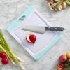 imageFarberware Nonslip Poly Cutting Board 8x10Inch Gray and WhiteAqua and White