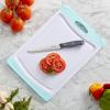 imageFarberware Nonslip Poly Cutting Board 8x10Inch Gray and WhiteAqua and White