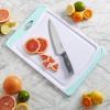 imageFarberware Nonslip Poly Cutting Board 8x10Inch Gray and WhiteAqua and White