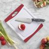 imageFarberware Nonslip Poly Cutting Board 8x10Inch Gray and WhiteRedWhite