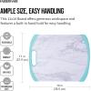 imageFarberware Plastic Cutting Board with Aqua Nonslip Edges and Stylish Marble Pattern  Dishwasher Safe Kitchen Essential for Everyday Use  Durable Poly Material FoodSafe Easy to Clean