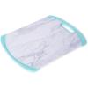 imageFarberware Plastic Cutting Board with Aqua Nonslip Edges and Stylish Marble Pattern  Dishwasher Safe Kitchen Essential for Everyday Use  Durable Poly Material FoodSafe Easy to Clean
