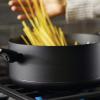 imageFarberware Power Base Hard Anodized Nonstick FrySauteAll Purpose Pan with Helper Handle and Lid 1225 Inch Matte Black
