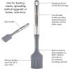 imageFarberware Professional Stainless Steel Soft Slotted Spoon 1358Inch GrayBasting Brush