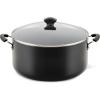 imageFarberware Promotional Cookware Aluminum Nonstick Covered Stockpot 105Quart Champagne SilverBlack