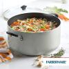 imageFarberware Promotional Cookware Aluminum Nonstick Covered Stockpot 105Quart Champagne SilverSilver