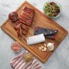 imageFarberware Rubberwood Cutting Board Set with Juice Grooved and Finger Grips 3PieceAcacia