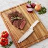 imageFarberware Rubberwood Cutting Board Set with Juice Grooved and Finger Grips 3PieceAcacia