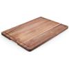 imageFarberware Rubberwood Cutting Board Set with Juice Grooved and Finger Grips 3PieceAcacia