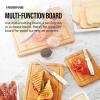 imageFarberware Rubberwood Cutting Board Set with Juice Grooved and Finger Grips 3PieceBamboo