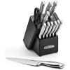 imageFarberware SelfSharpening 13Piece Knife Block Set with EdgeKeeper Technology High CarbonStainless Steel Kitchen Knives RazorSharp Knife Set with Wood Block Black