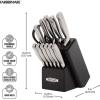 imageFarberware SelfSharpening 13Piece Knife Block Set with EdgeKeeper Technology High CarbonStainless Steel Kitchen Knives RazorSharp Knife Set with Wood Block Black