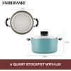 imageFarberware Smart Control Nonstick Cookware Pots and Pans Set 14 Piece BlackAqua