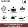 imageFarberware Smart Control Nonstick Cookware Pots and Pans Set 14 Piece BlackBlack