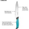 imageFarberware Soft Grip Cutlery Knife Block Set 14Piece Aqua and Gray