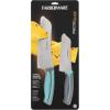 imageFarberware Soft Grip Serrated Chef Knife 8Inch Navy2Piece Santoku Set