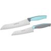 imageFarberware Soft Grip Serrated Chef Knife 8Inch Navy2Piece Santoku Set