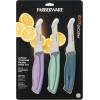 imageFarberware Soft Grip Serrated Chef Knife 8Inch Navy3Piece Trimming Parer Knife Set