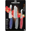 imageFarberware Soft Grip Serrated Chef Knife 8Inch Navy3Piece Utility Knife Set