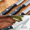 imageFarberware Stamped Triple Rivet Steak Knife Set 4Piece  45Inch HighCarbon Stainless Steel Blades Fine Edge for Easy Slicing Ergonomic Handle for Control ampamp Balance