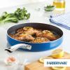 imageFarberware Style Nonstick Cookware Deep Round Grill PanGriddle Dishwasher Safe 1125 Inch  YellowBlue