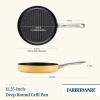 imageFarberware Style Nonstick Cookware Deep Round Grill PanGriddle Dishwasher Safe 1125 Inch  YellowYellow