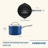 imageFarberware Style Nonstick Cookware Straining Saucepan with Lid Dishwasher Safe 3 Quart  YellowBlue