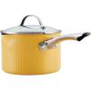 imageFarberware Style Nonstick Cookware Straining Saucepan with Lid Dishwasher Safe 3 Quart  YellowYellow