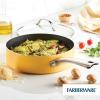 imageFarberware Style Nonstick Cookware Straining Saucepan with Lid Dishwasher Safe 3 Quart  YellowYellow