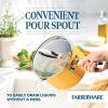 imageFarberware Style Nonstick Cookware Straining Saucepan with Lid Dishwasher Safe 3 Quart  YellowYellow