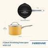imageFarberware Style Nonstick Cookware Straining Saucepan with Lid Dishwasher Safe 3 Quart  YellowYellow
