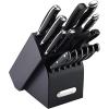 imageFarberware 15Piece Forged Triple Riveted Knife Block Set High CarbonStainless Steel Kitchen Knives RazorSharp Knife Set with Wood Block BlackBlack