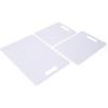 imageFarberware 3Piece Plastic Cutting Board Set DishwasherSafe Poly Chopping Board for Kitchen with Paddle Charcuterie Board Set WhiteSet
