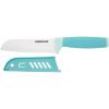 imageFarberware Ceramic 5 Inch Santoku Knife with CustomFit Blade Cover RazorSharp Kitchen Knife with Ergonomic SoftGrip Handle DishwasherSafe 5inch AquaAqua