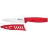 imageFarberware Ceramic 5 Inch Santoku Knife with CustomFit Blade Cover RazorSharp Kitchen Knife with Ergonomic SoftGrip Handle DishwasherSafe 5inch AquaRed