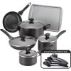 imageFarberware Dishwasher Safe Nonstick 15Piece Cookware Set AquaBlack