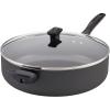 imageFarberware Dishwasher Safe Nonstick Jumbo CookerSaute Pan with Helper Handle  6 Quart BlackBlack