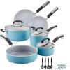 imageFarberware EcoAdvantage Ceramic Nonstick CookwarePots and Pans Set 13 Piece  GrayAqua