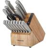 imageFarberware Edgekeeper 16Piece Stainless Steel Knife Block Set with Built in Knife Sharpener High CarbonStainless Steel Kitchen Knives RazorSharp Knife Set BlackNatural