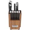 imageFarberware Edgekeeper Triple Riveted Knife Block Set with Built in Sharpener 14Piece WhiteBlack