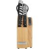 imageFarberware Edgekeeper Triple Riveted Slim Acacia Knife Block Set with Built in Sharpener 14Piece WhiteBlack