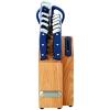 imageFarberware Edgekeeper Triple Riveted Slim Acacia Knife Block Set with Built in Sharpener 14Piece WhiteNavy